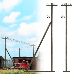 Set 8 postes de teléfono 1499 Busch Escala H0