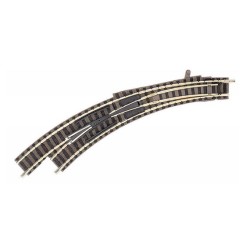 Cambio de agujas en curva izquierdo manual 9174 Fleischmann - Piccolo con balasto Escala N