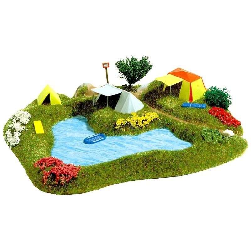 Lago con camping 3108 Busch Escala H0