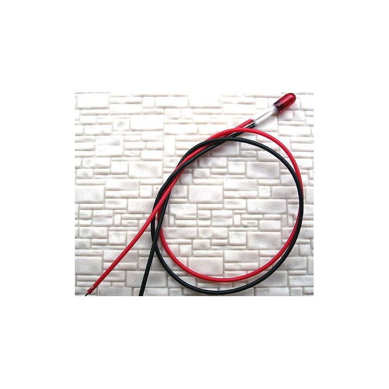 Micro bombilla ROJA con cable para 12-18V QT1 MDT Models