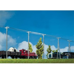 Set 20 postes teléfono con cable de tensado 130955 Faller Escala H0