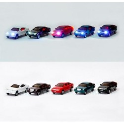 5 coches con luz LED C98 MDT Models Escala N