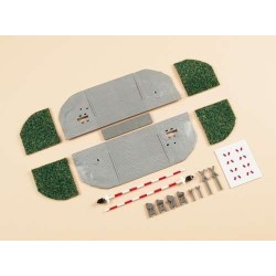 Paso a nivel con barreras en kit  para montar 41604 Auhagen Escala H0