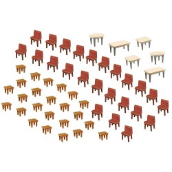 7 mesas y 48 sillas 180438 Faller Escala H0