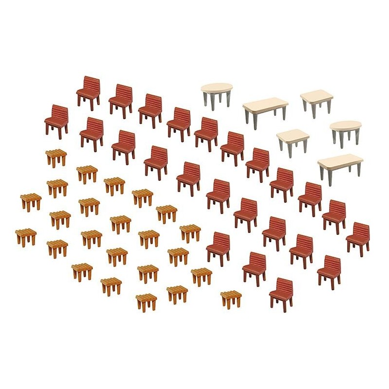 7 mesas y 48 sillas 180438 Faller HO