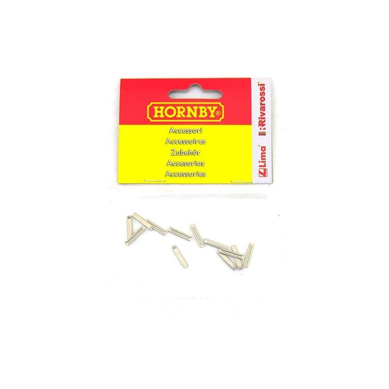 Clips metalicos 12 unidades para union de vias R910 Hornby/Electrotren Escala H0