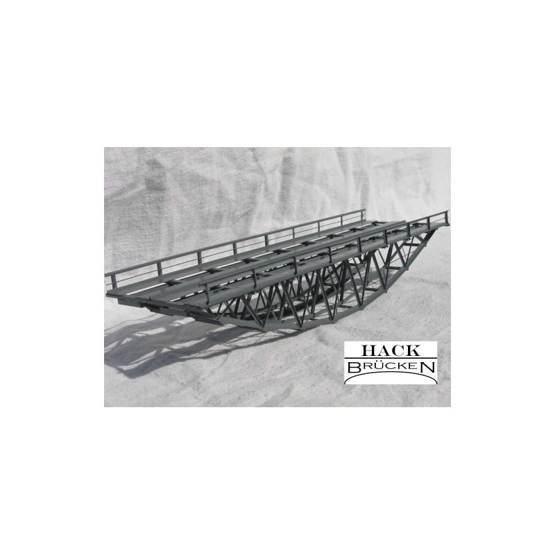 *Puente metalico 28 cm color gris para doble via B28-2 HACK BRÜCKEN Escala H0
