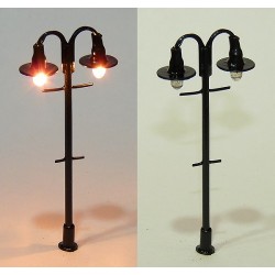 *Farola 310, color negro, doble, 6cm MDT Escala H0