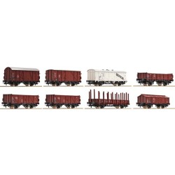 Set 8 vagones de mercancías de la DB 44002 ROCO Escala H0