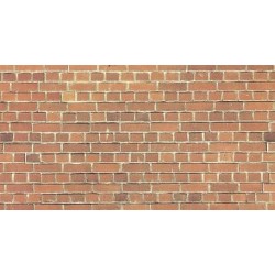 Muro de ladrillo rojo en cartulina con ligero relieve 32 x 15 cm 57550 NOCH Escala H0