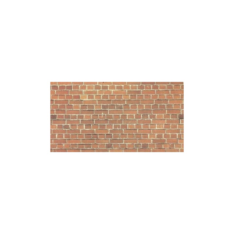 Muro de ladrillo rojo en cartulina con ligero relieve 32 x 15 cm 57550 NOCH Escala H0