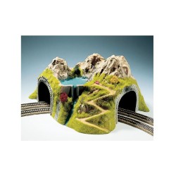 Tunel en curva con montaña para 2 vias y R1/R2, 05180 NOCH Escala H0