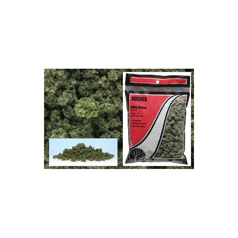 Follaje super compacto / Arbustos color verde oliva FC144 Woodland Scenic
