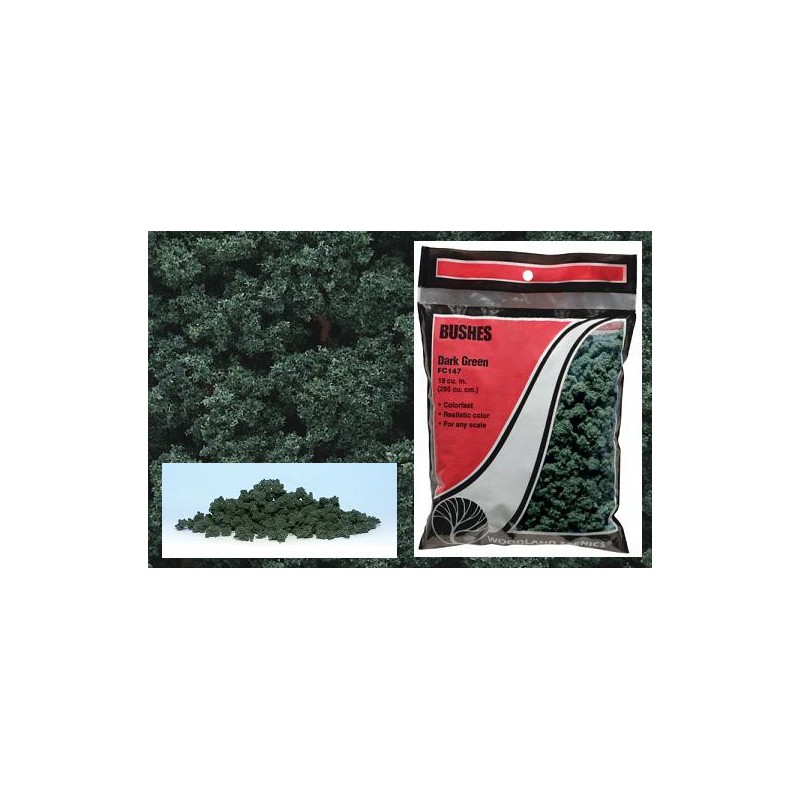 Follaje super compacto / Arbustos color verde oscuro FC147 Woodland Scenic
