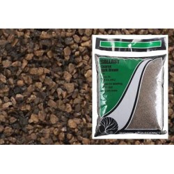 Balasto color marron oscuro de grano grueso B85 Woodland Scenic