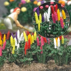 Lupines 16 plantas con varias unidades y colores 1218 Busch Escala H0