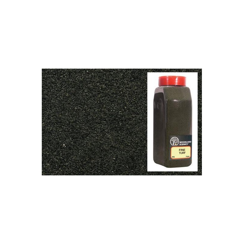 Cesped fino color verde oscuro en bote grande T1341 Woodland Scenic