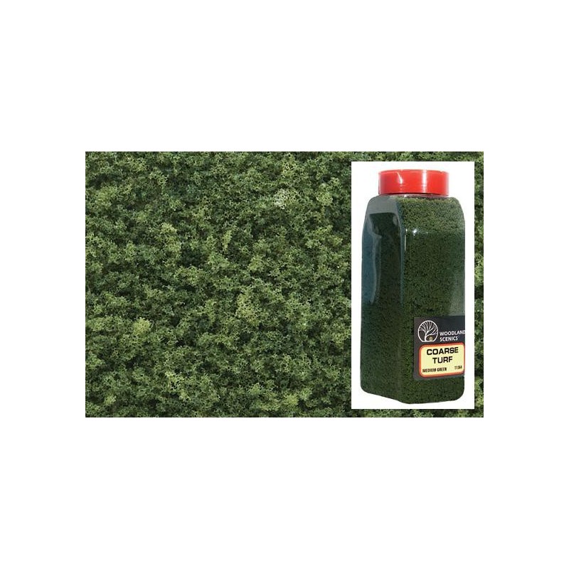 Cesped grueso color verde medio en bote grande T1364 Woodland Scenic
