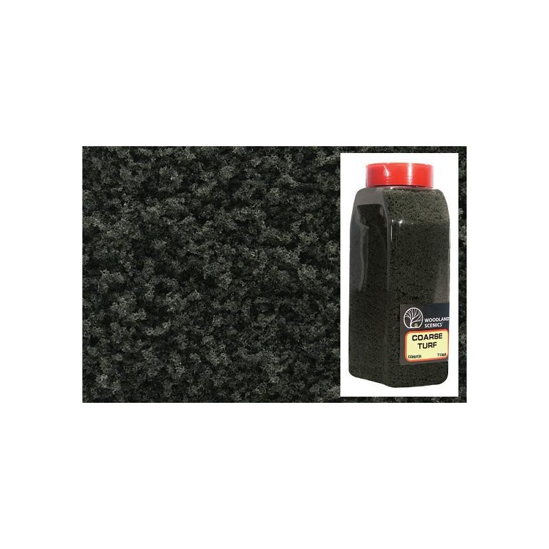 Cesped grueso color verde conifera en bote grande T1366 Woodland Scenic