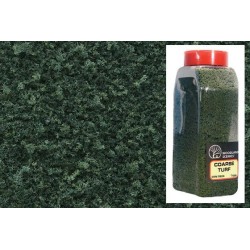 Cesped grueso color verde oscuro en bote grande T1365 Woodland Scenic