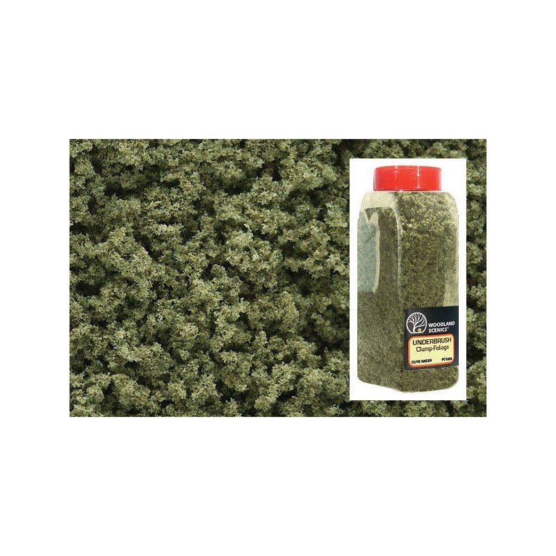 Follaje compacto color verde oliva en bote grande FC1634 Woodland Scenic