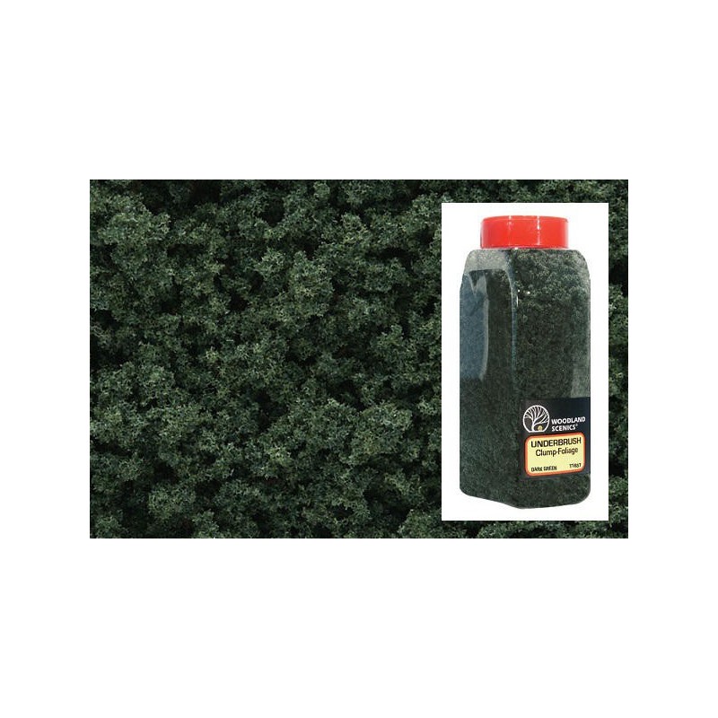 Follaje compacto color verde oscuro en bote grande FC1637 Woodland Scenic