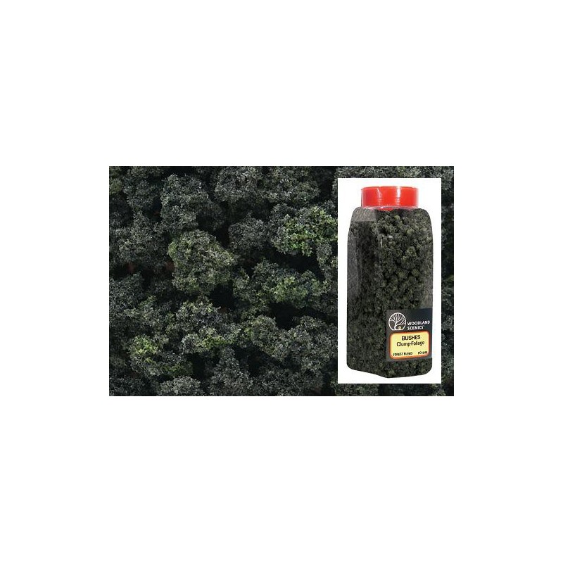 Follaje super compacto / Arbustos color mezcla verde bosque en bote grande FC1649 Woodland Scenic