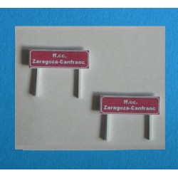 Lote de señales ff.cc. Zaragoza-Canfranc Nº9-001 RENFE S81 MDT Escala N