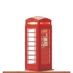 Cabina telefonica inglesa con luz 5437 BRAWA Escala H0